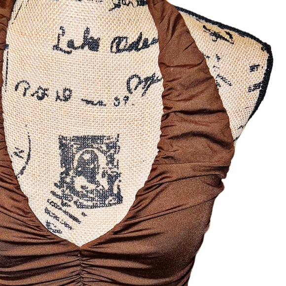 Brown Ruched Sexy Vest Corset Halter Top - Picture 6 of 10